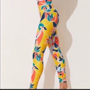 Beach Riot Shea Yellow Floral Leggings Size S